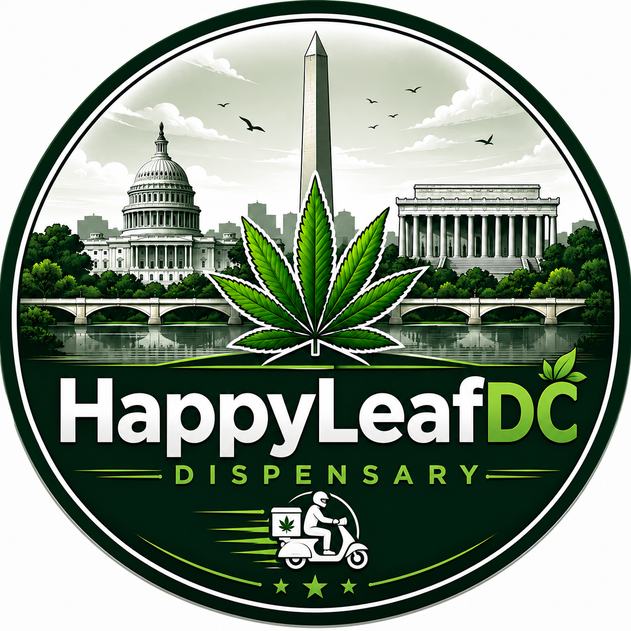 HappyLeafDC Weed Delivery logo - Washington DC dispensary and cannabis delivery service